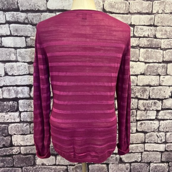 Banana Republic Pink On Pink Long Sleeve Blouse Size Medium - Picture 6 of 8